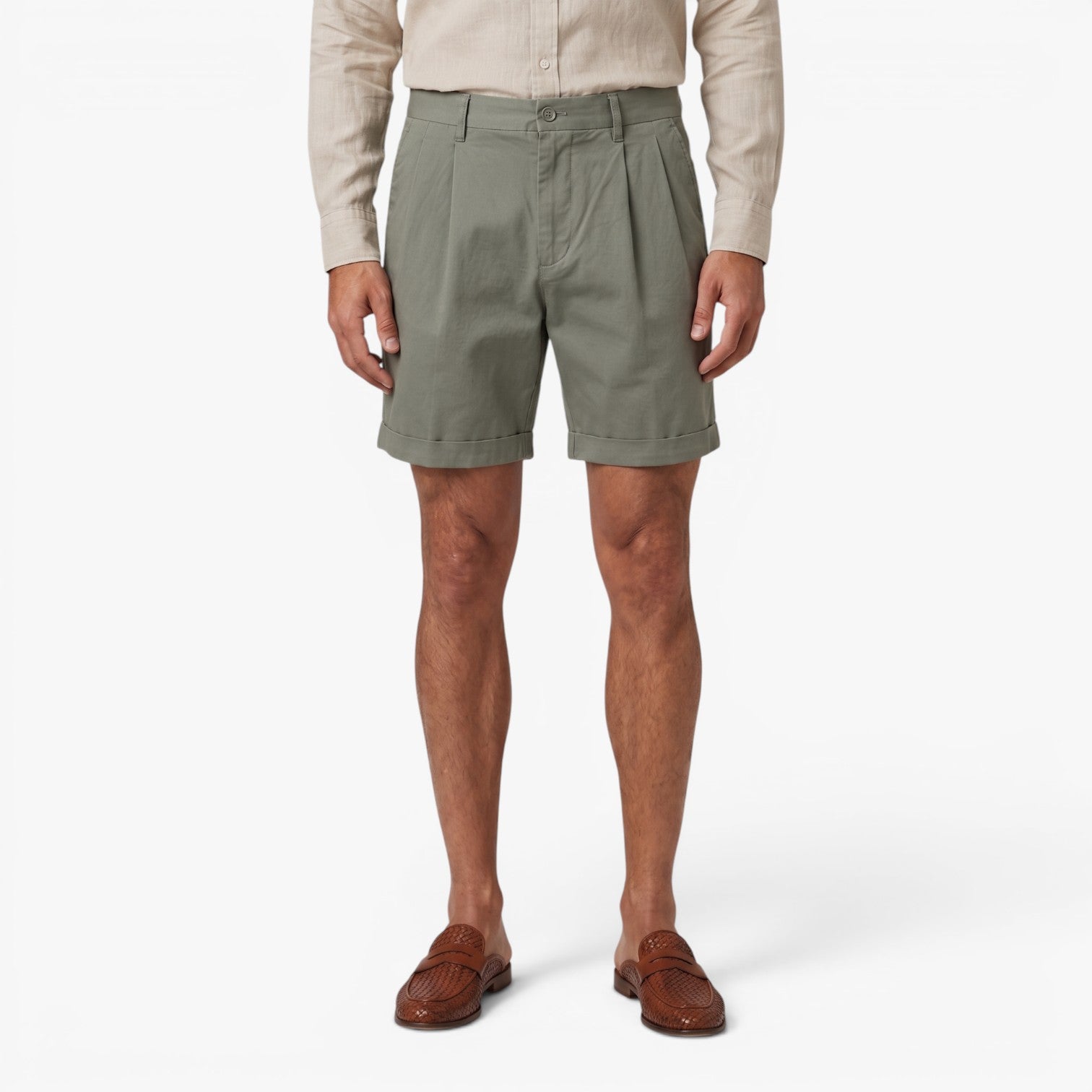 Old Fortune | Męskie Szorty Sartorial z Zakładkami