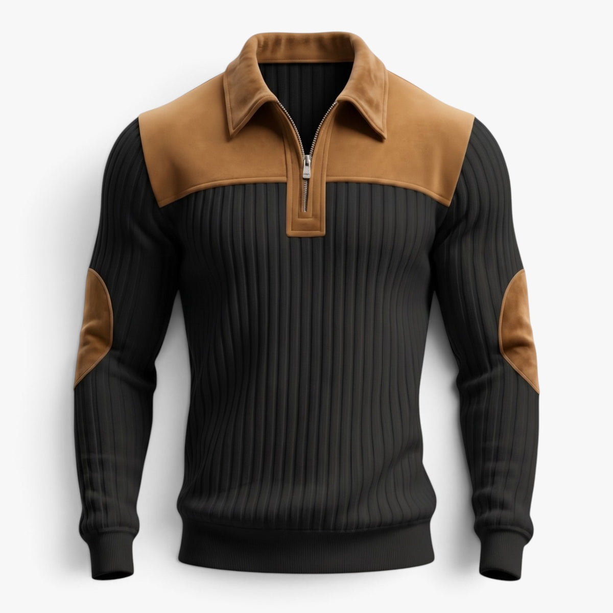 Old Fortune | Herren-Rippstrickpullover mit Reißverschluss