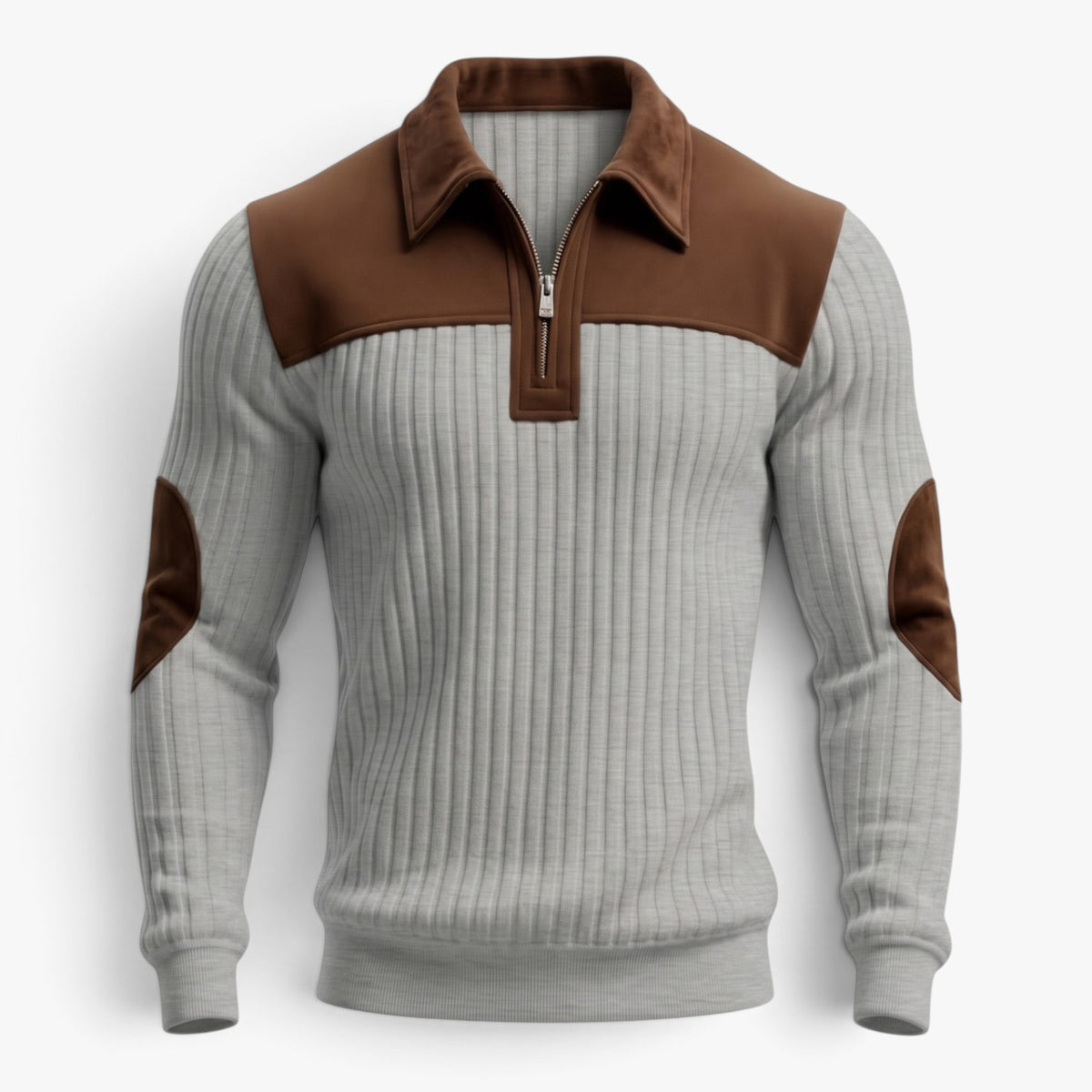 Old Fortune | Herren-Rippstrickpullover mit Reißverschluss