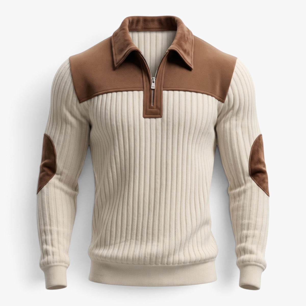 Old Fortune | Herren-Rippstrickpullover mit Reißverschluss
