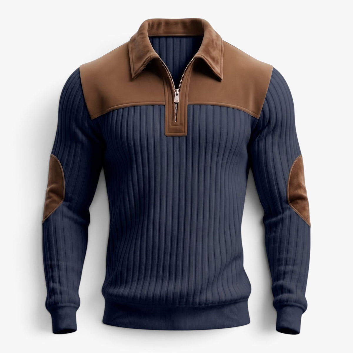 Old Fortune | Herren-Rippstrickpullover mit Reißverschluss