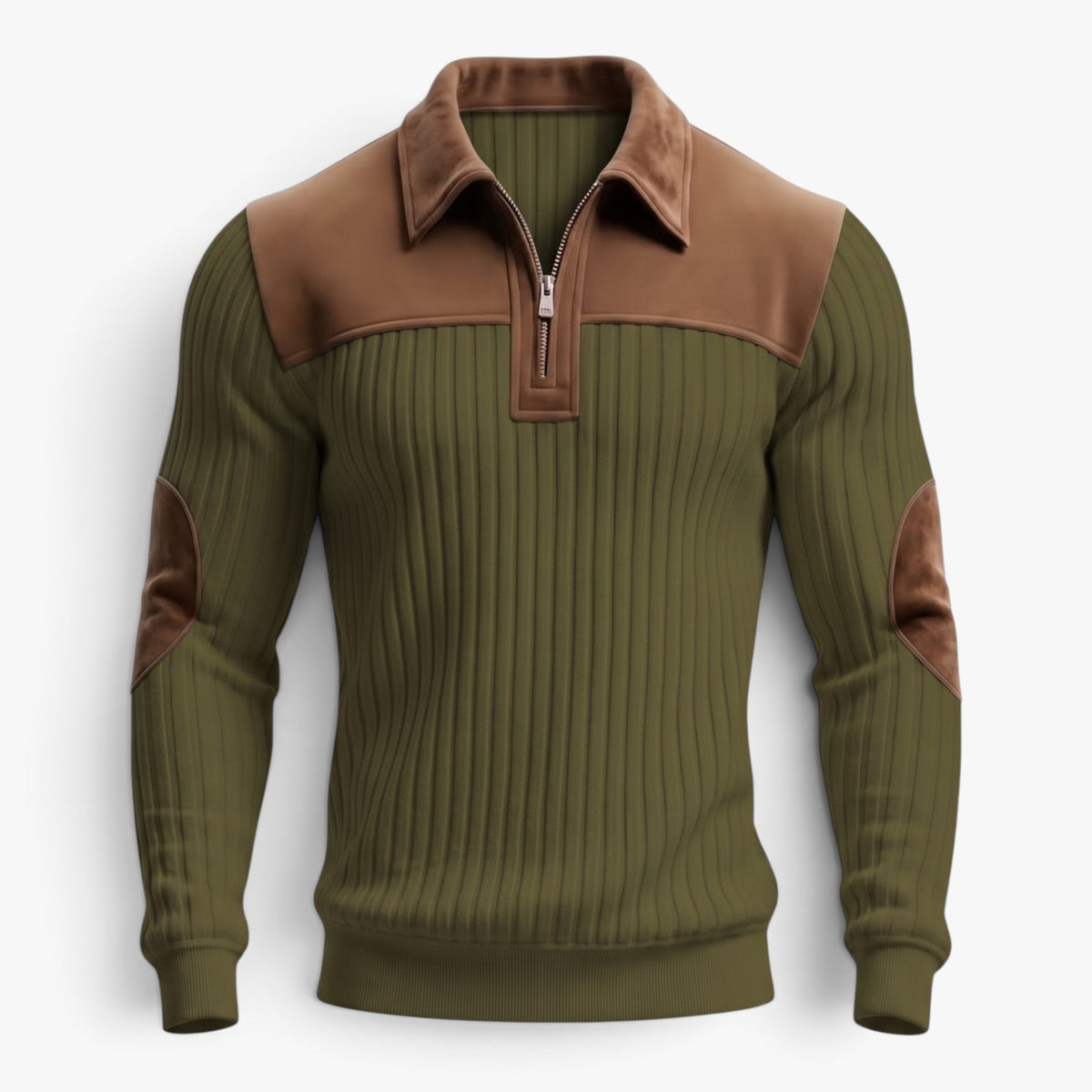 Old Fortune | Herren-Rippstrickpullover mit Reißverschluss