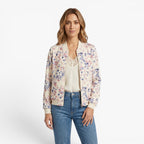 Old Fortune | Women's Floral Pattern Bomber Jacket