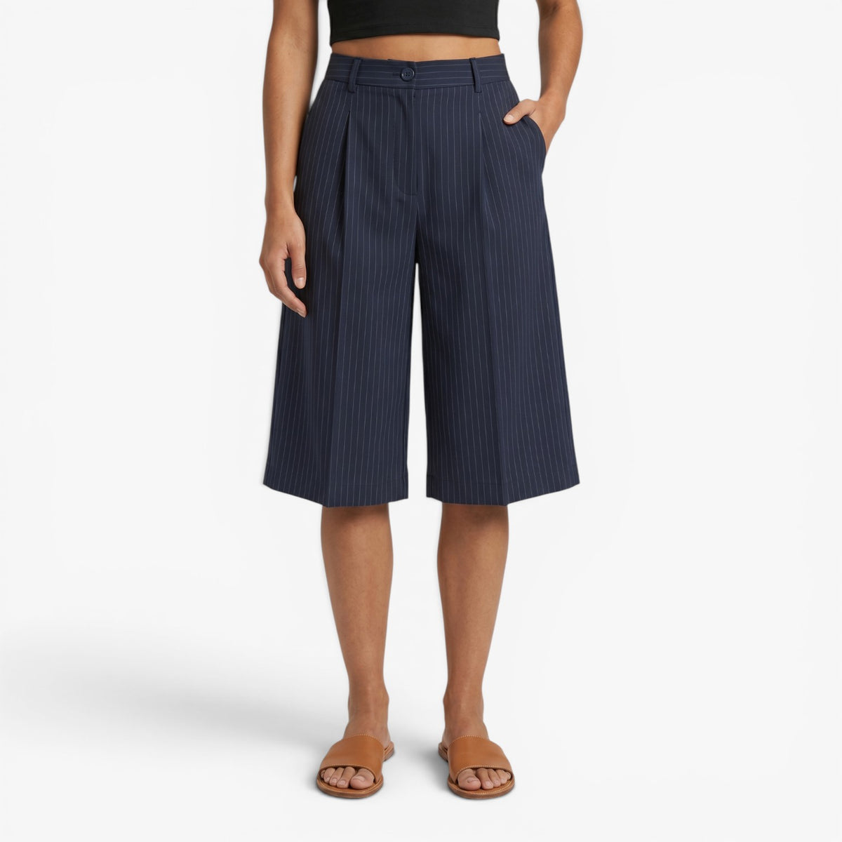 Old Fortune | Damen Culotte-Shorts mit breitem Bein und Streifenmuster
