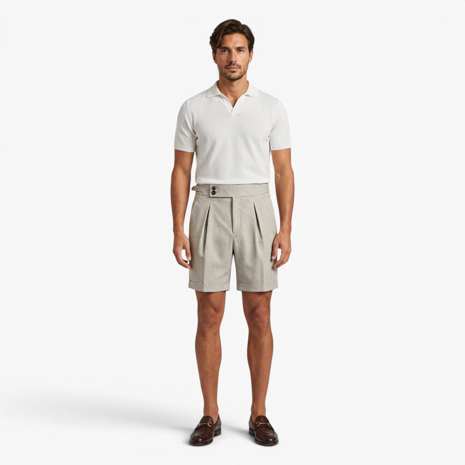 Old Fortune | Męskie Szorty Sartorial z Podwójnym Zapięciem