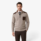 Old Fortune | Herrenpullover mit Stehkragen und kontrastierenden Details