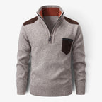 Old Fortune | Herrenpullover mit Stehkragen und kontrastierenden Details