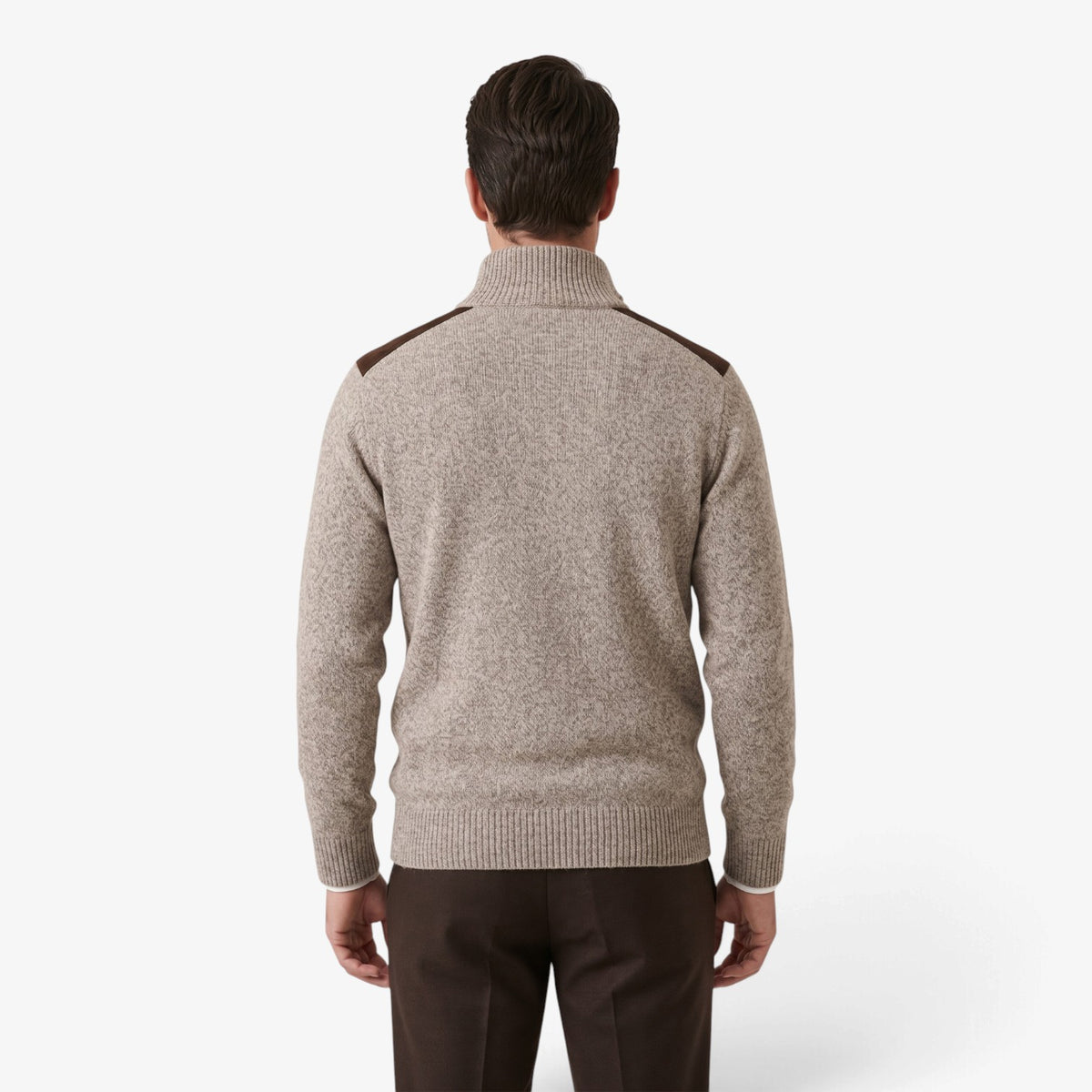 Old Fortune | Herrenpullover mit Stehkragen und kontrastierenden Details