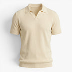 Old Fortune | Heren polyester poloshirt met gestructureerde afwerking