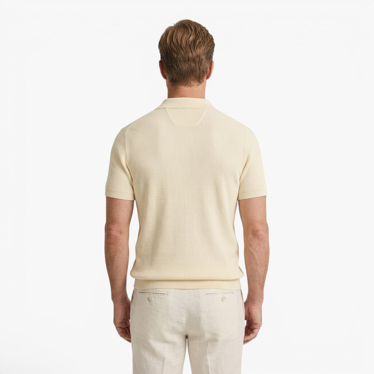 Old Fortune | Heren polyester poloshirt met gestructureerde afwerking