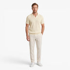 Old Fortune | Heren polyester poloshirt met gestructureerde afwerking