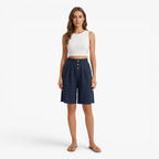 Old Fortune | Damen-Bermudas mit weitem Bein und dekorativen Knöpfen