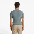 Old Fortune | Heren T-shirt van gebreide stof met verticale ribbels Slim Fit