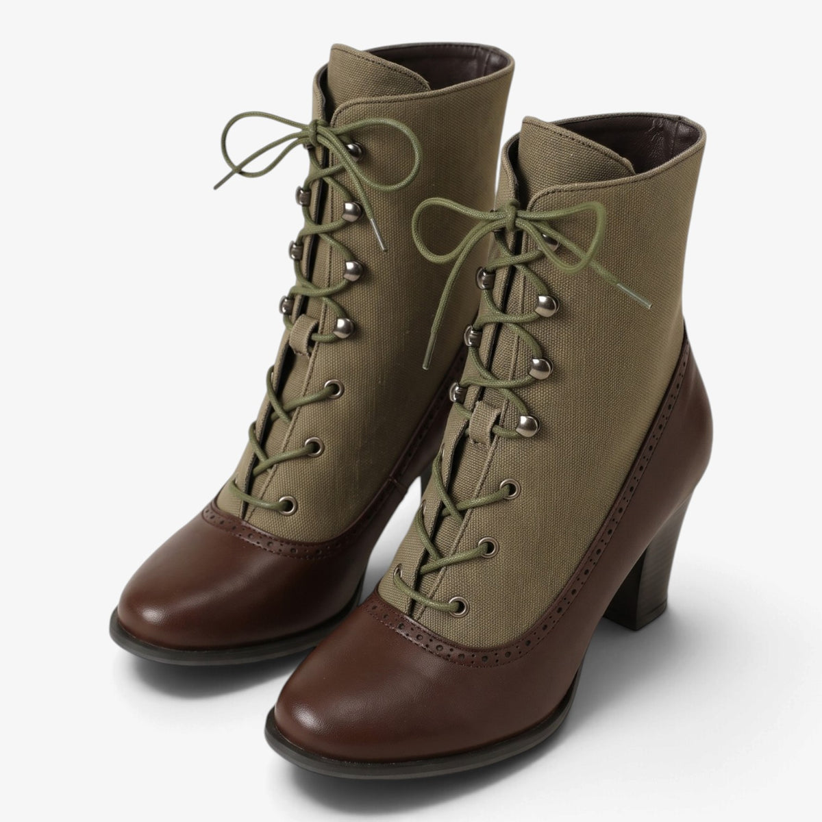 Old Fortune | Damen-Schnürstiefeletten mit Blockabsatz