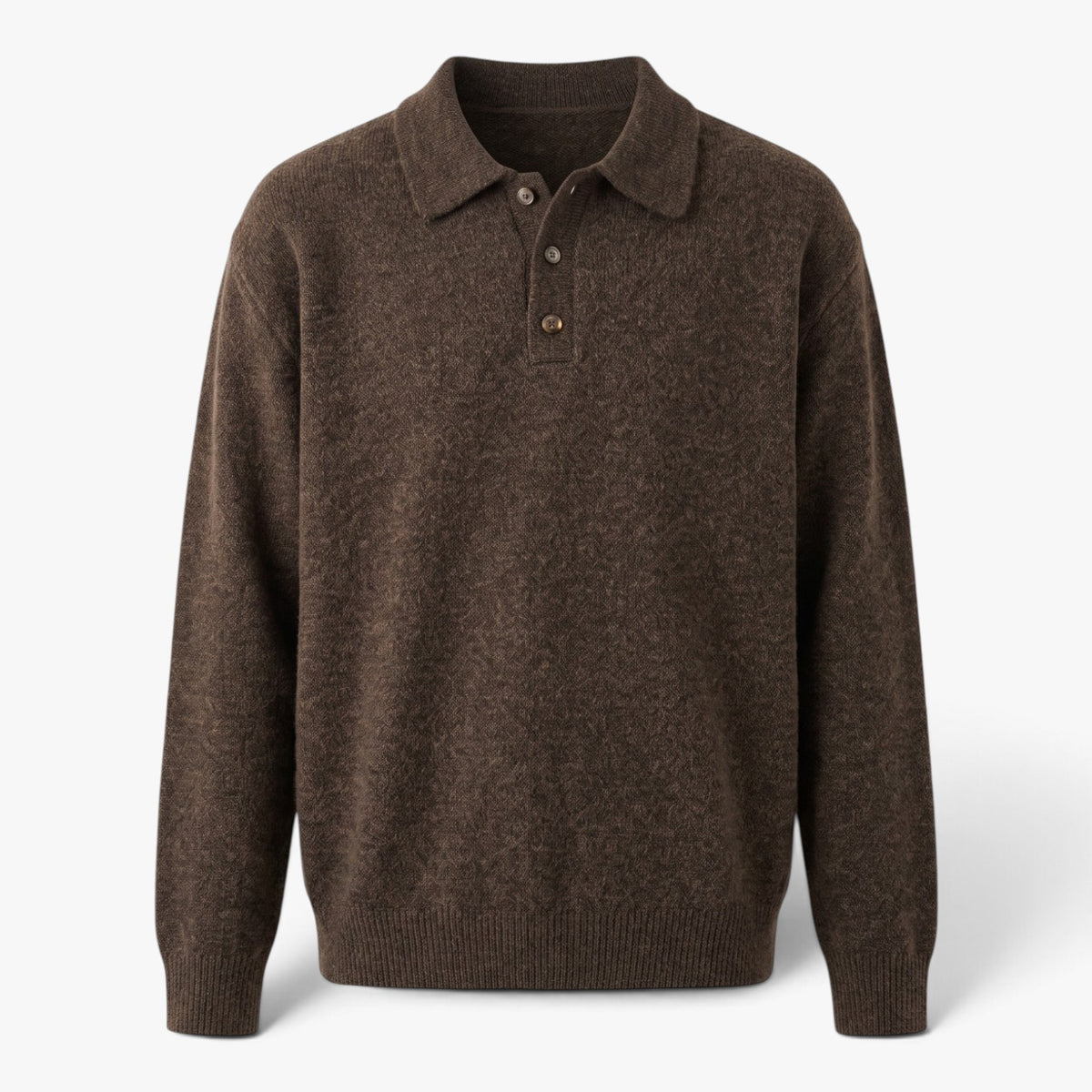 Old Fortune | Męski sweter polo z długim rękawem