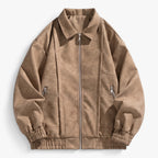 Old Fortune | Herrenjacke mit Velourslederstruktur und Reißverschluss