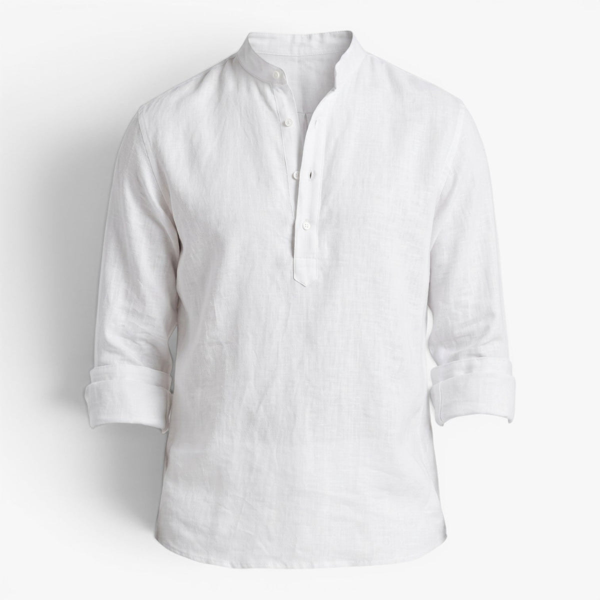 Old Fortune | Heren casual overhemd met losse mandarijnkraag  