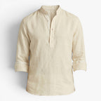 Old Fortune | Heren casual overhemd met losse mandarijnkraag  