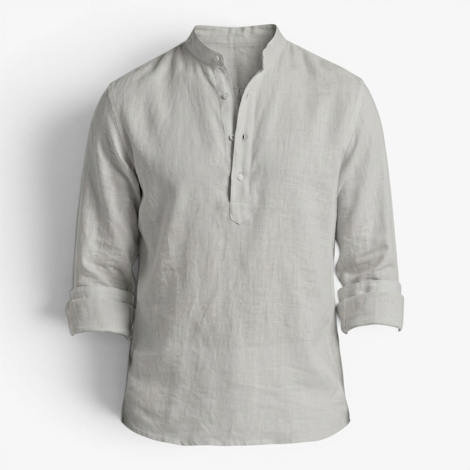 Old Fortune | Heren casual overhemd met losse mandarijnkraag  