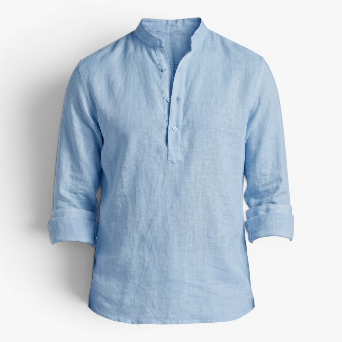 Old Fortune | Heren casual overhemd met losse mandarijnkraag  