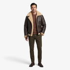 Old Fortune | Herren-Lederjacke mit Schaffellkragen