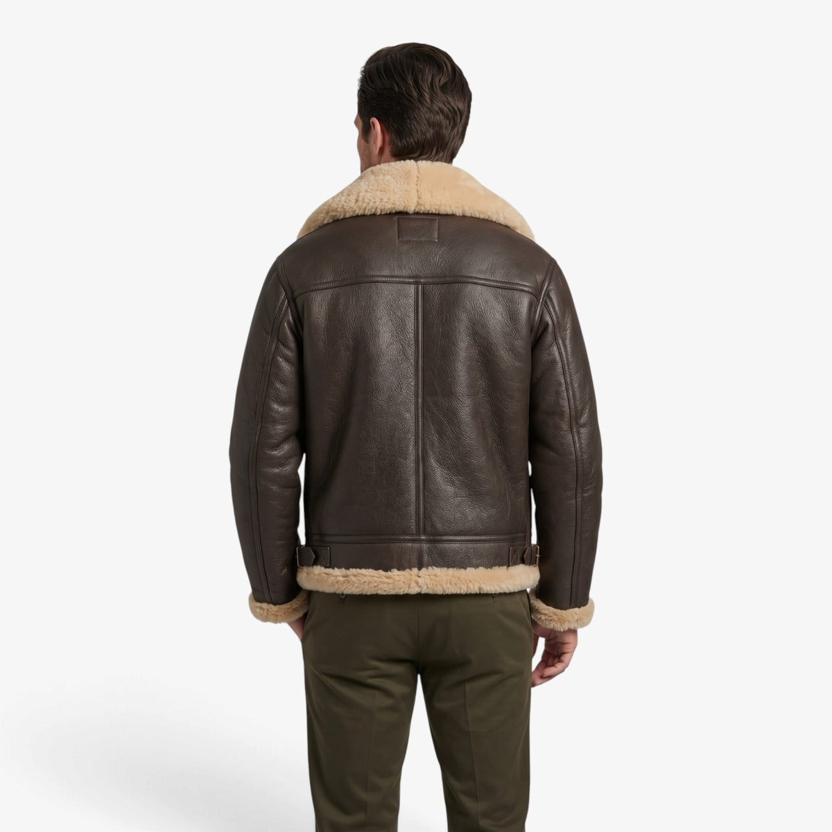 Old Fortune | Herren-Lederjacke mit Schaffellkragen