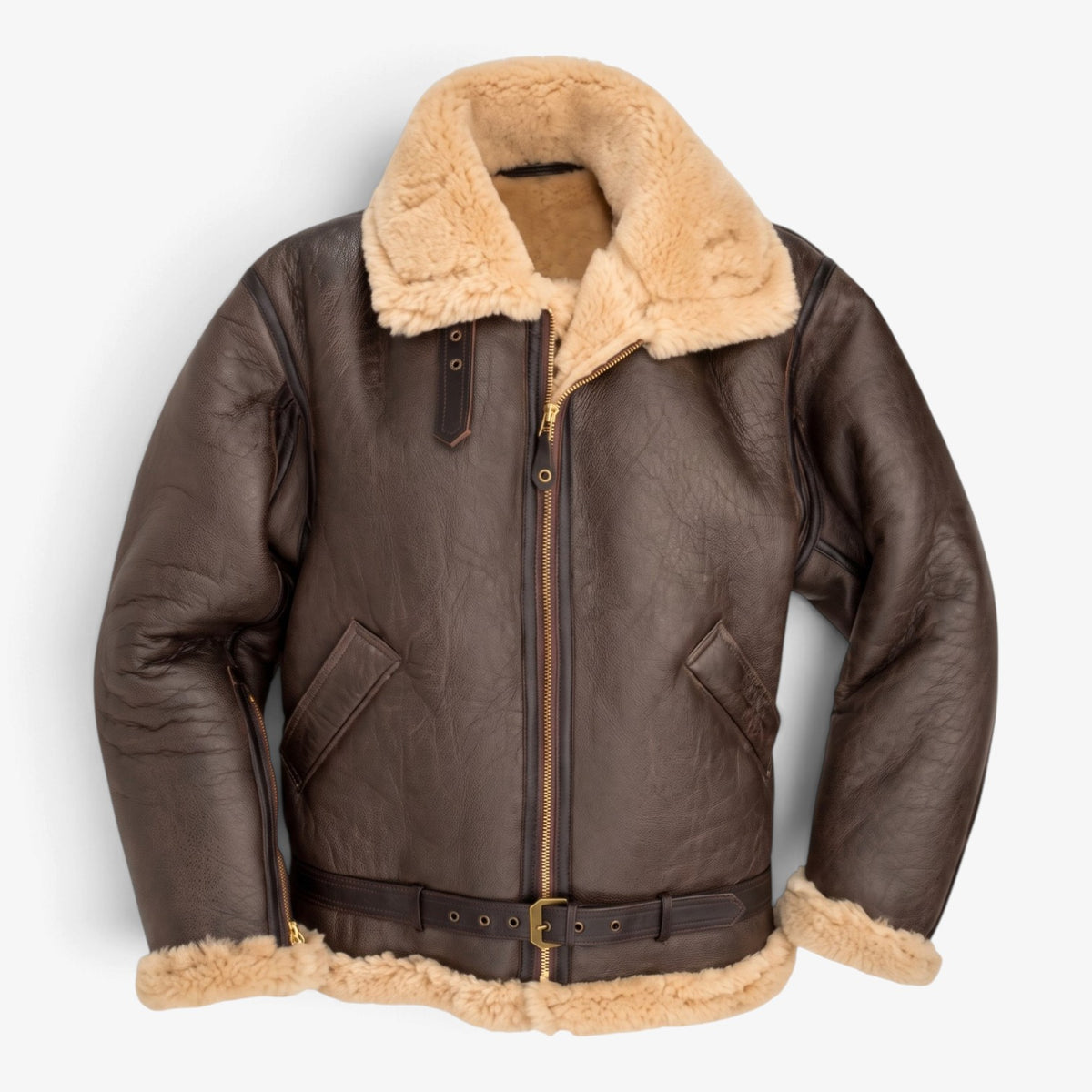 Old Fortune | Herren-Lederjacke mit Schaffellkragen
