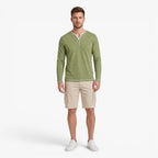 Old Fortune | Herren Langarmshirt mit Henley-Ausschnitt