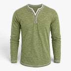Old Fortune | Herren Langarmshirt mit Henley-Ausschnitt