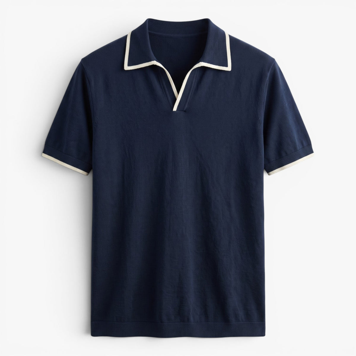 Old Fortune | Heren Polo Tricot T-shirt met Rits Korte Mouw Casual