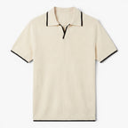 Old Fortune | Heren Polo Tricot T-shirt met Rits Korte Mouw Casual