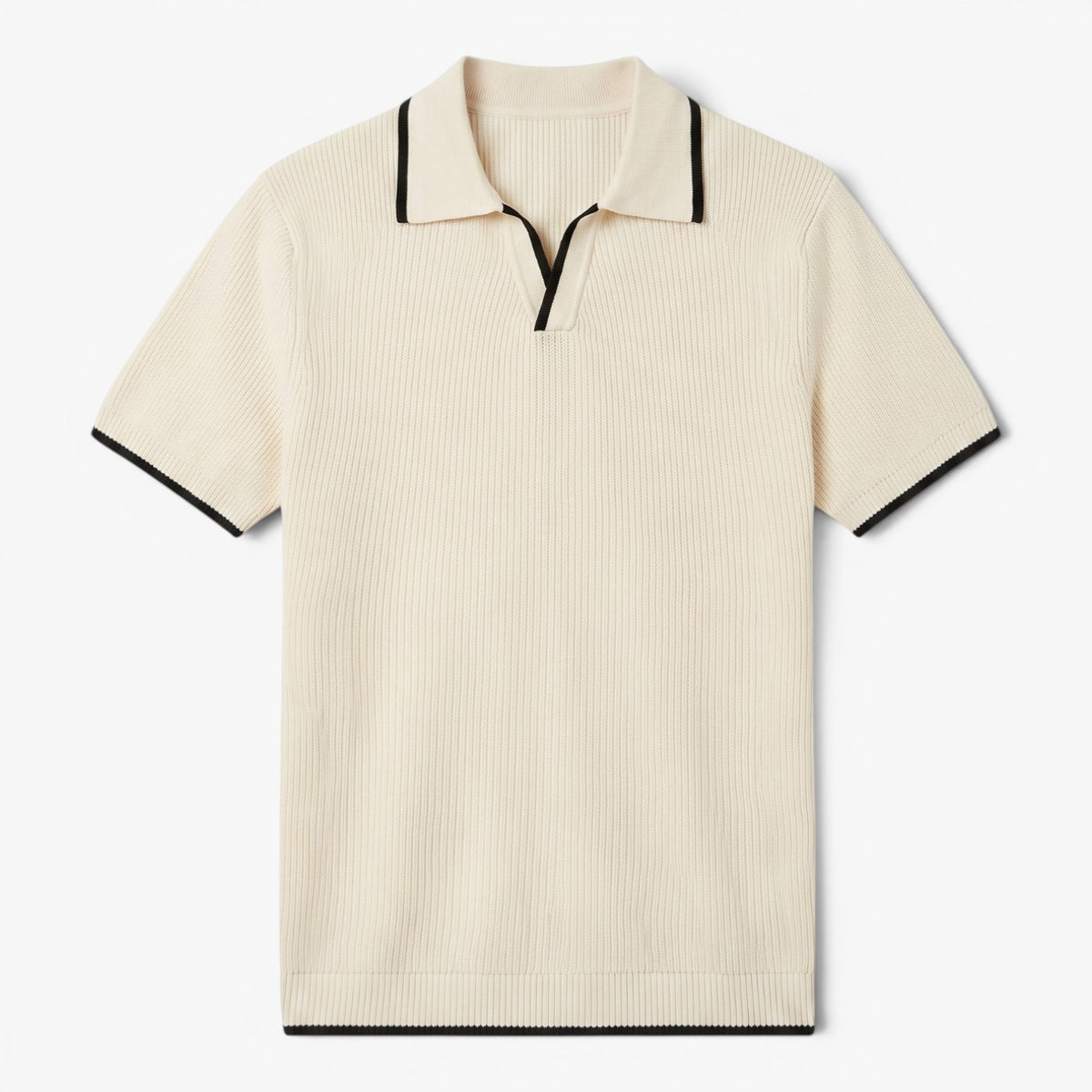 Old Fortune | Heren Polo Tricot T-shirt met Rits Korte Mouw Casual