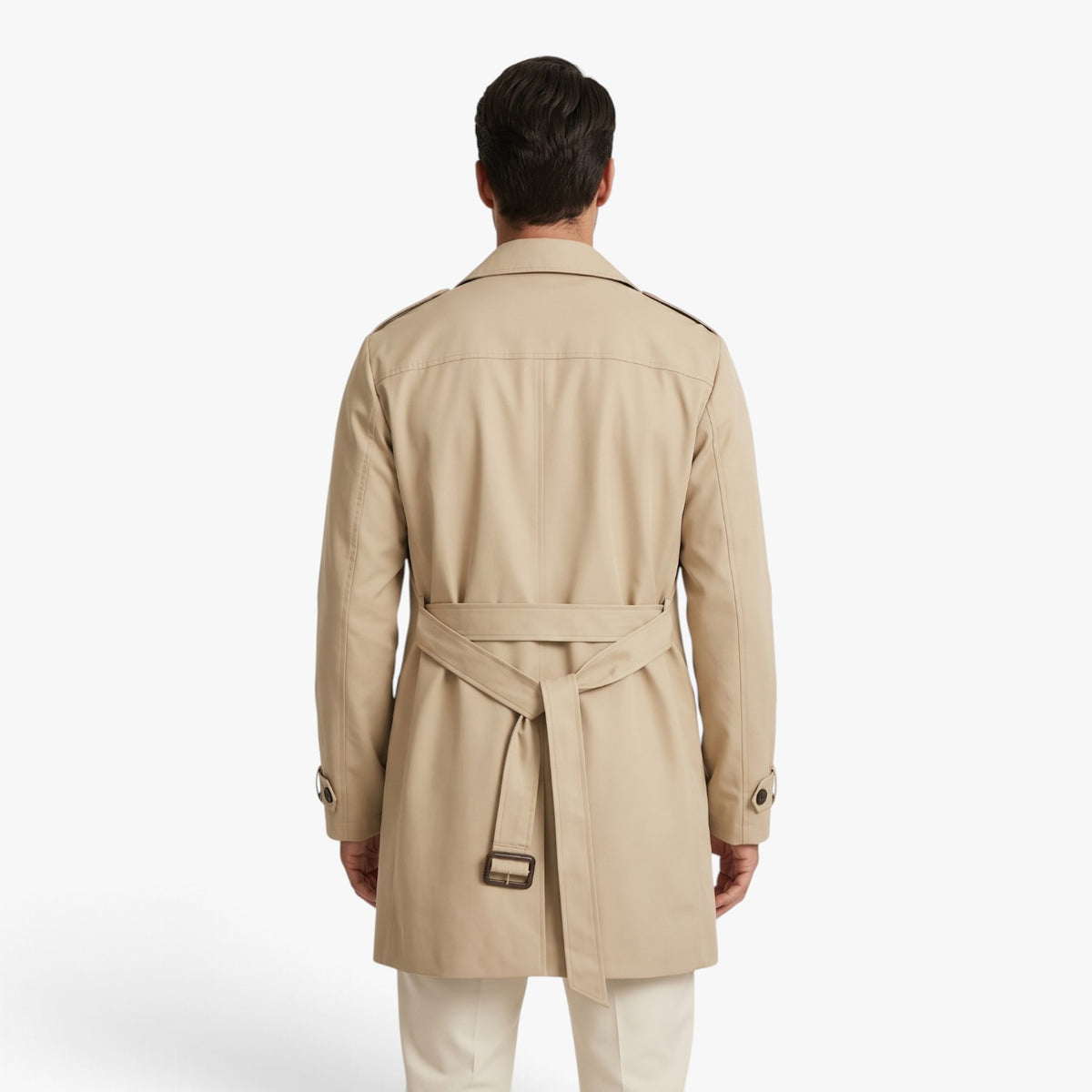 Old Fortune | Heren trenchcoat met dubbele rij knopen en ceintuur