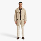 Old Fortune | Heren trenchcoat met dubbele rij knopen en ceintuur