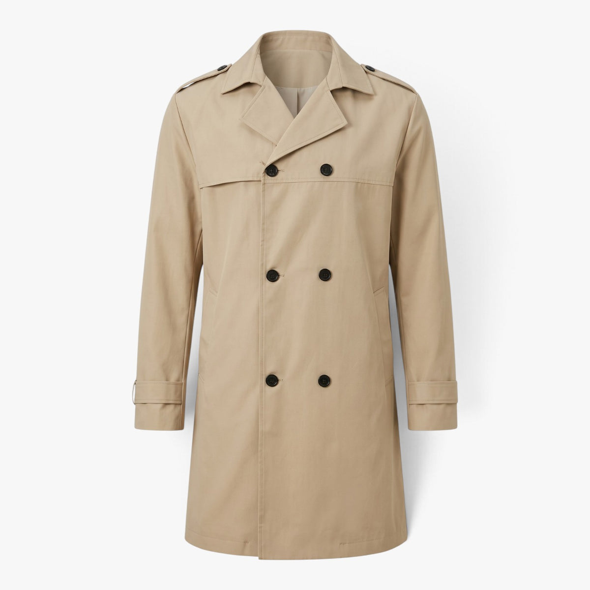 Old Fortune | Heren trenchcoat met dubbele rij knopen en ceintuur