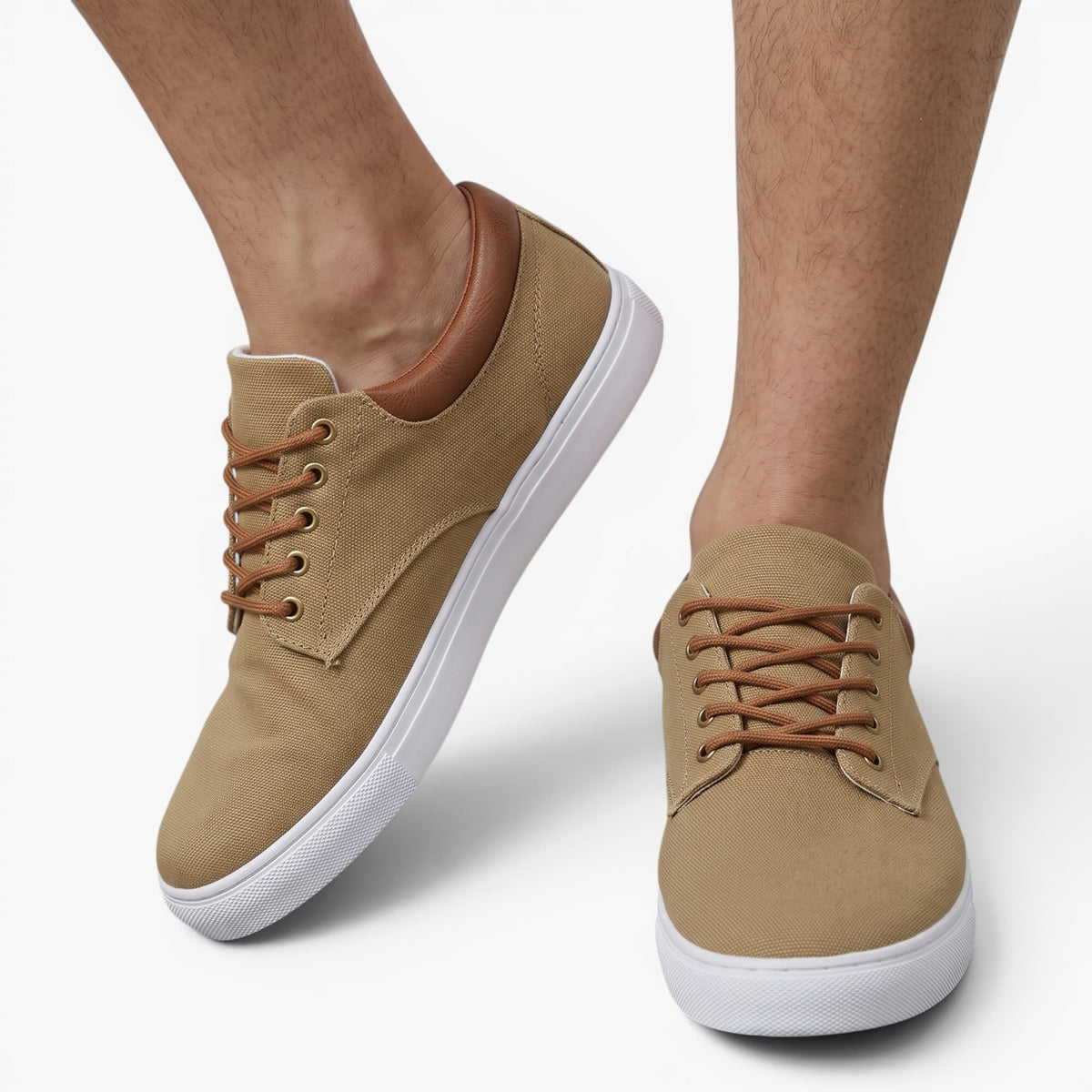 Old Fortune | Męskie Płócienne Sneakersy z Wiązaniem i Gumową Podeszwą