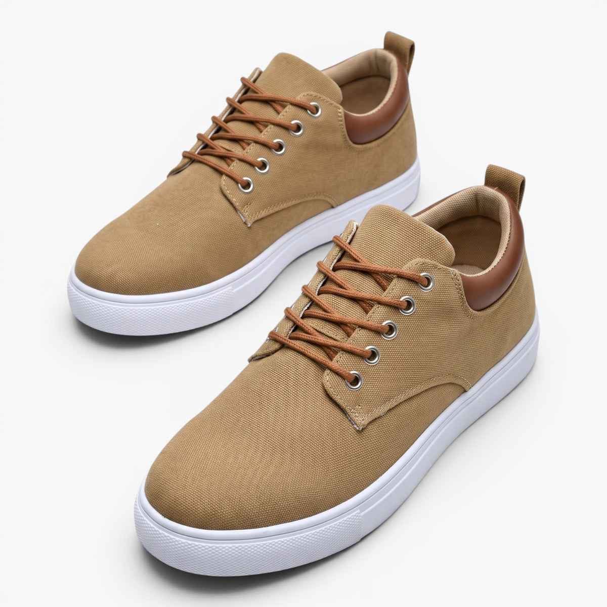 Old Fortune | Męskie Płócienne Sneakersy z Wiązaniem i Gumową Podeszwą