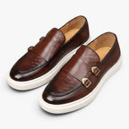 Old Fortune | Herenmocassins met decoratieve riem en geperste afwerking