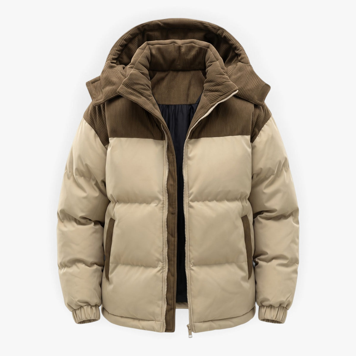 Old Fortune | Men's quilted hooded jacket