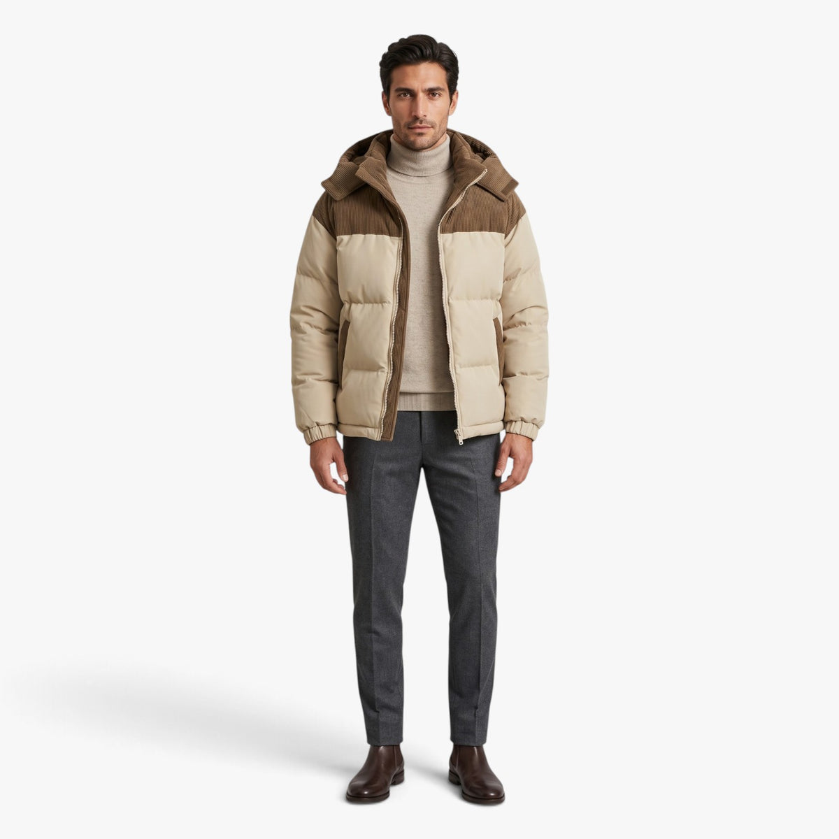 Old Fortune | Men's quilted hooded jacket