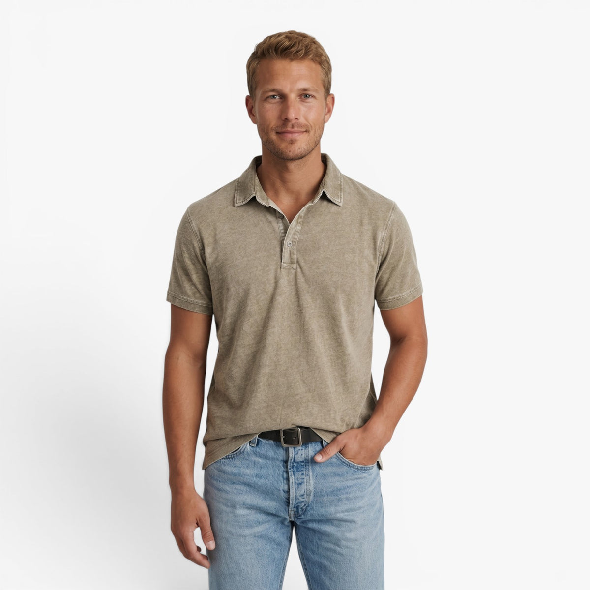 Old Fortune | Heren Vintage Polo Shirt met Verweerd Effect