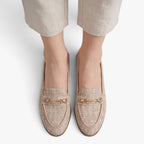 Old Fortune | Damskie Mokasyny Loafers z Ozdobną Klamrą