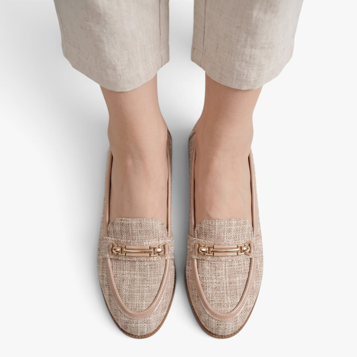 Old Fortune | Damskie Mokasyny Loafers z Ozdobną Klamrą