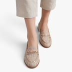 Old Fortune | Damskie Mokasyny Loafers z Ozdobną Klamrą
