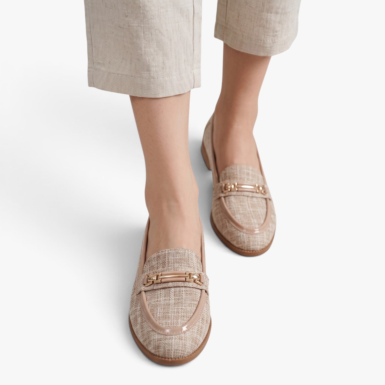 Old Fortune | Damskie Mokasyny Loafers z Ozdobną Klamrą