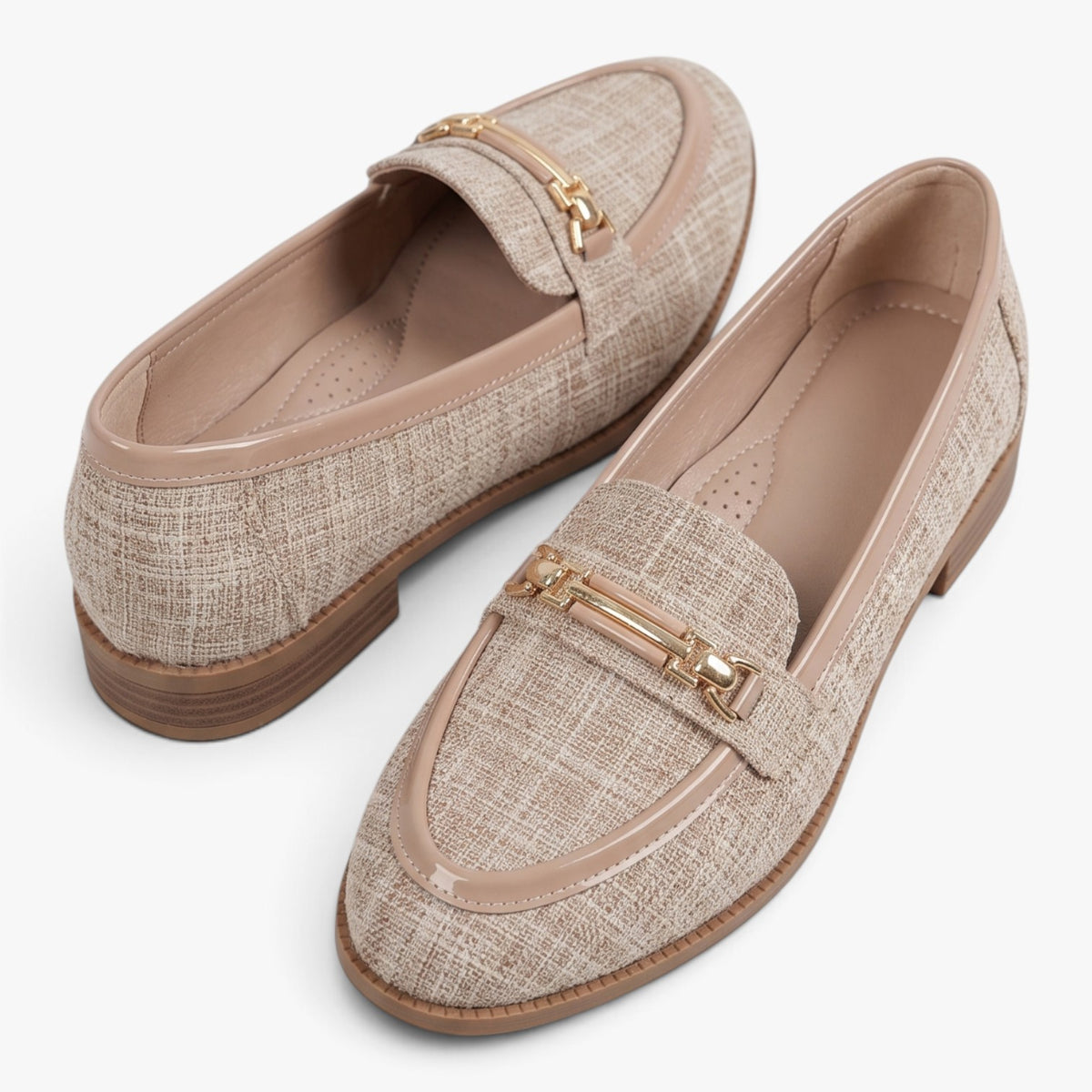 Old Fortune | Damskie Mokasyny Loafers z Ozdobną Klamrą