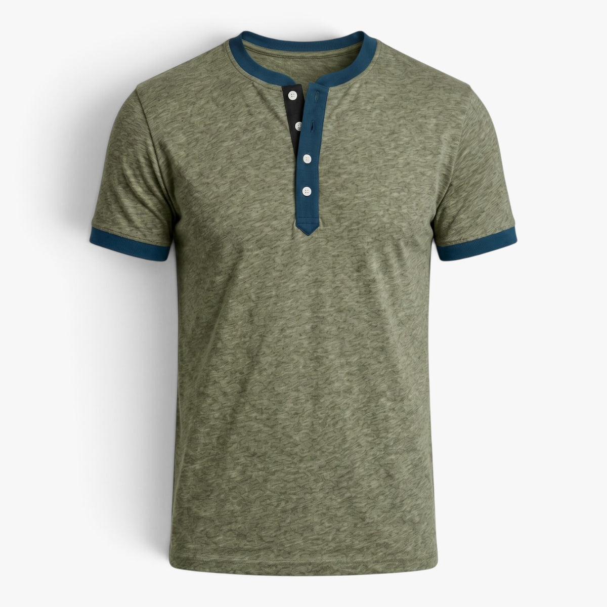 Old Fortune | Men’s Henley Shirt with Contrast Trim
