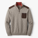 Old Fortune | Men's Sweater with Half Turtleneck, Zipper, and Contrasting Inserts