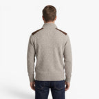 Old Fortune | Men's Sweater with Half Turtleneck, Zipper, and Contrasting Inserts