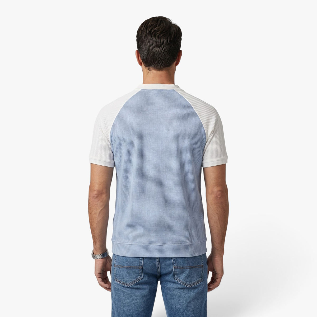 Old Fortune | Men's Waffle-Texture Henley Shirt